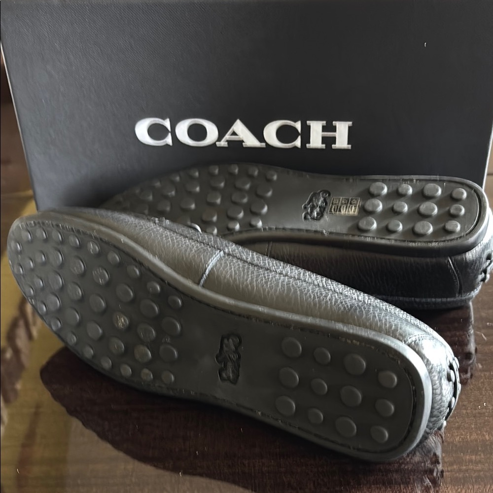 Coach Black and Silver Tassel Loafers - Picture 5 of 7